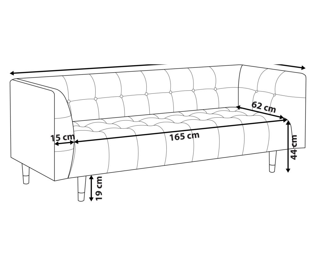 Kanapé 3 személyes BYSKE Világosbézs - 3