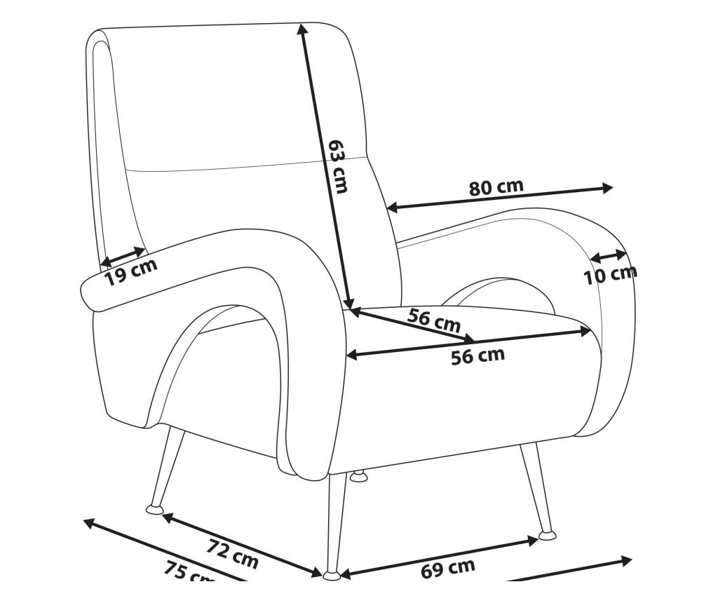 Fotel SVALOV Kordbársony Narancssárga - 3