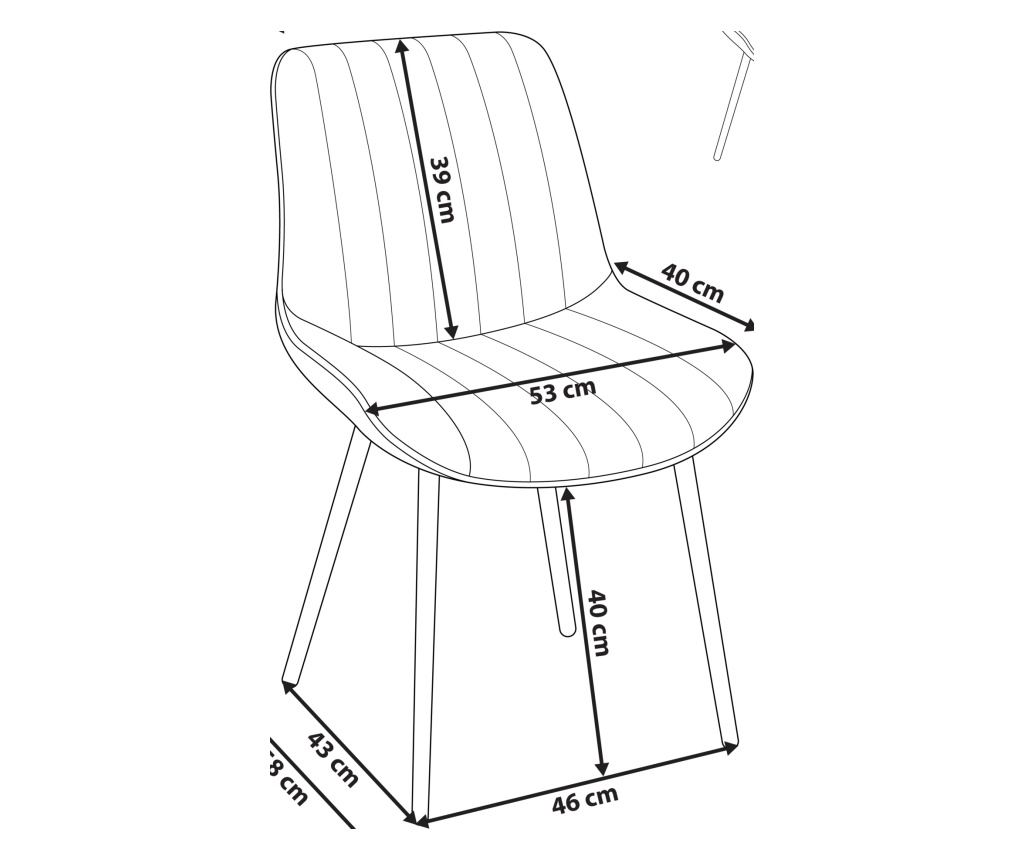 Étkezőszék kétdarabos szettben DUBROVNIK Műbőr Barna - 3
