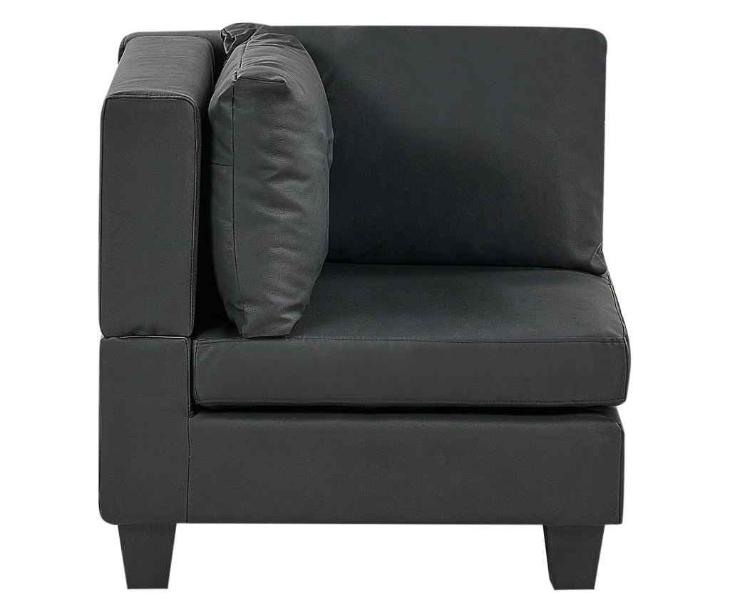 Moduláris sarokkanapé 5 személyes UNSTAD Műbőr Fekete Jobb oldali - 7