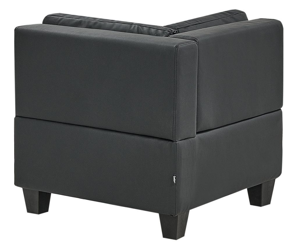 Moduláris sarokkanapé 5 személyes UNSTAD Műbőr Fekete Jobb oldali - 8