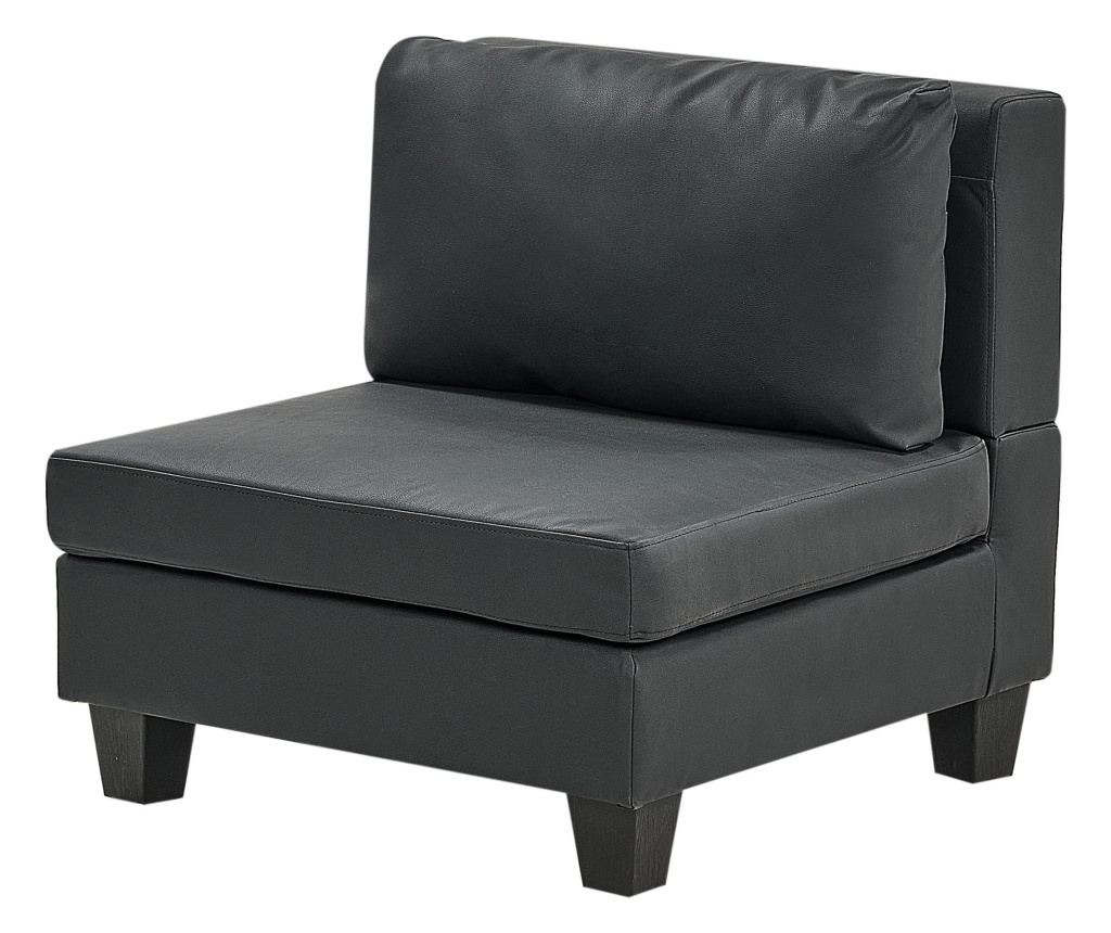 Moduláris sarokkanapé 5 személyes UNSTAD Műbőr Fekete Jobb oldali - 9