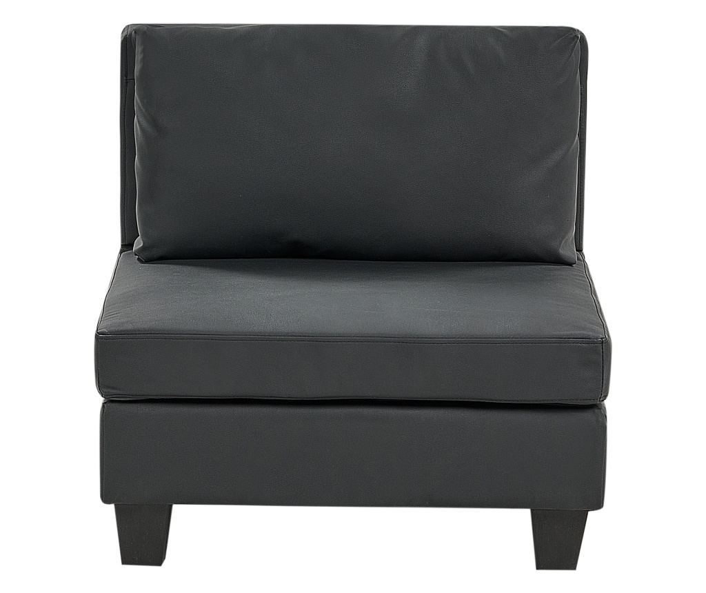 Moduláris sarokkanapé 5 személyes UNSTAD Műbőr Fekete Jobb oldali - 10