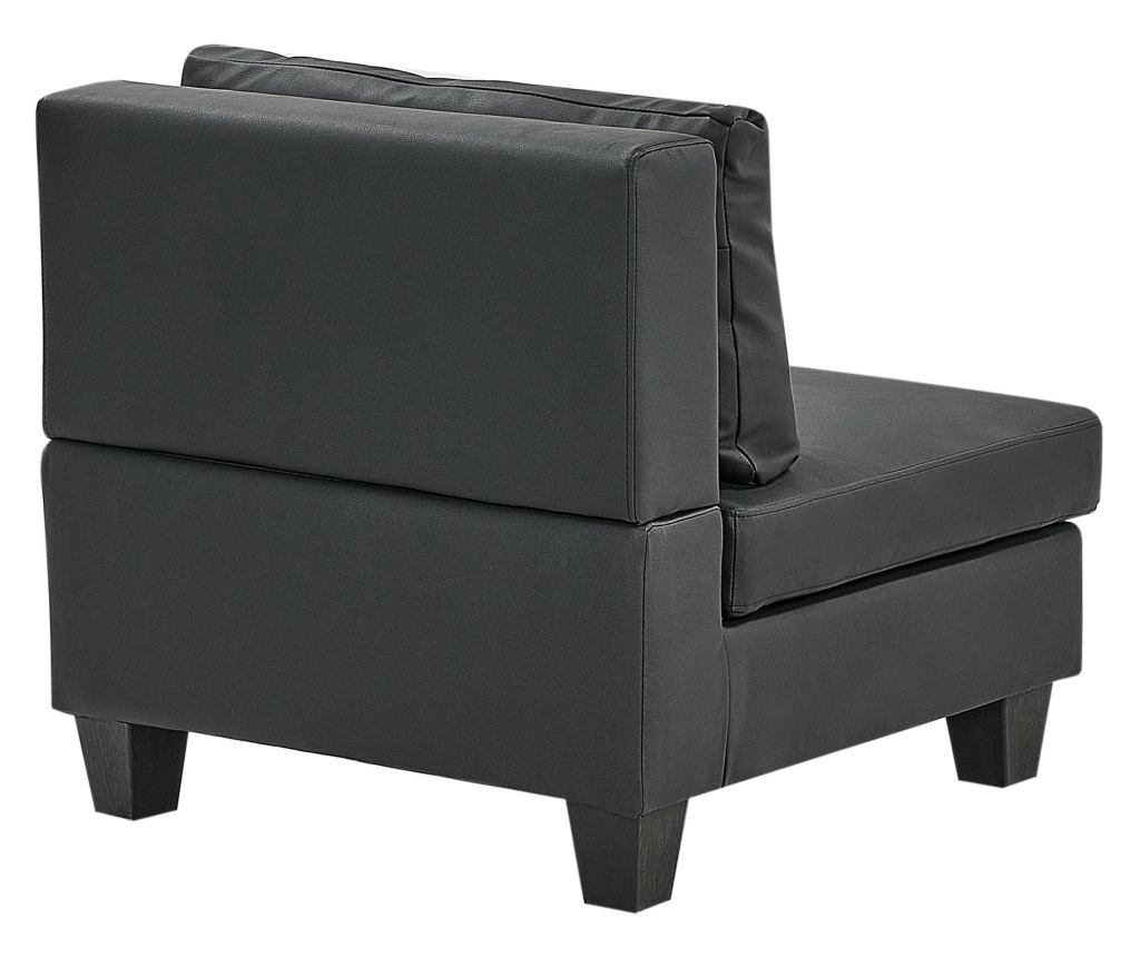 Moduláris sarokkanapé 5 személyes UNSTAD Műbőr Fekete Jobb oldali - 11