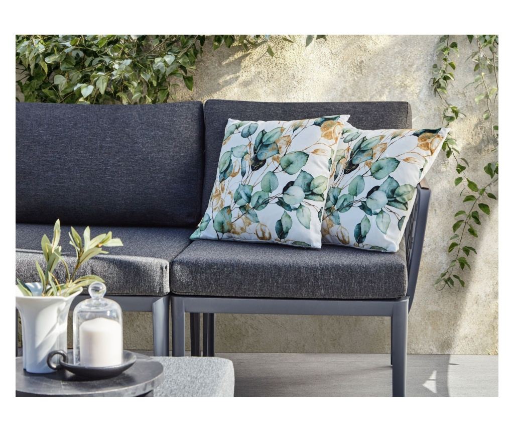 Kültéri díszpárna kétdarabos szettben GLADE Növénymintás 45 x 45 cm Színes - 1