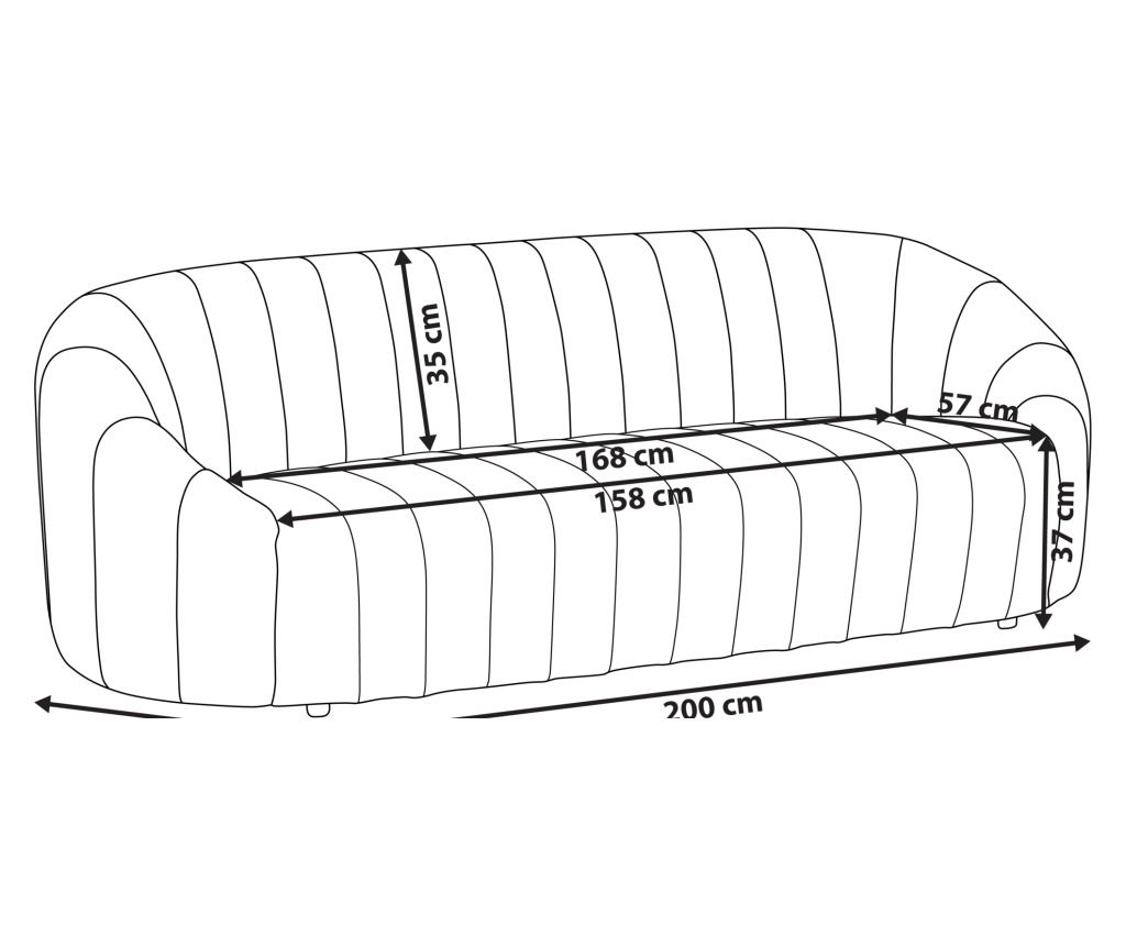 Kanapé 3 személyes MALUNG Bársony Bézs - 3