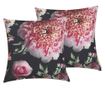 2 db díszpárna HEDERA 45 x 45 cm Fekete Virágmintás thumbnail 3