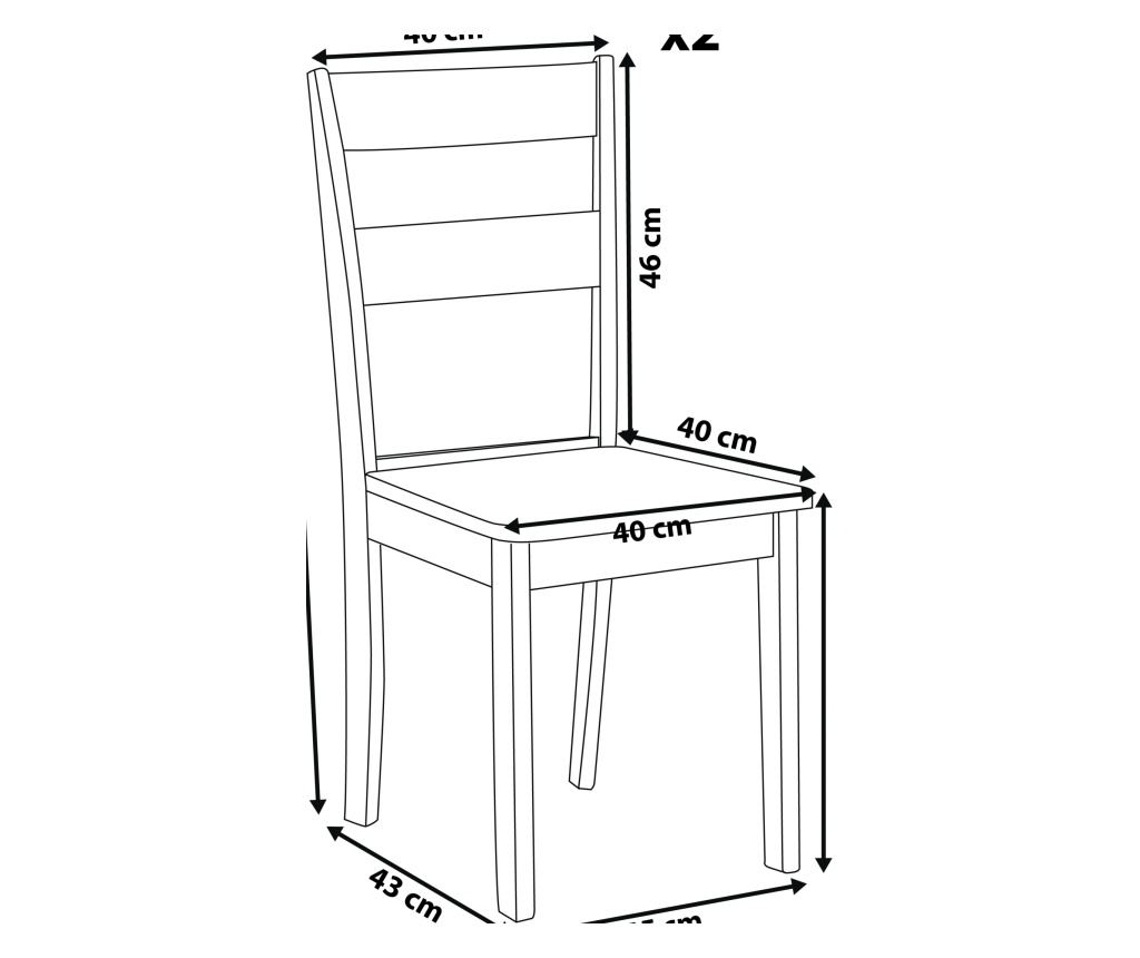 Étkezőszék kétdarabos szettben GEORGIA Keményfa Fehér - 3