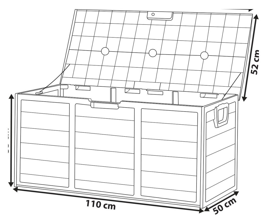 Párnatartó láda LOCARNO 112 cm 50 cm Szürke - 3
