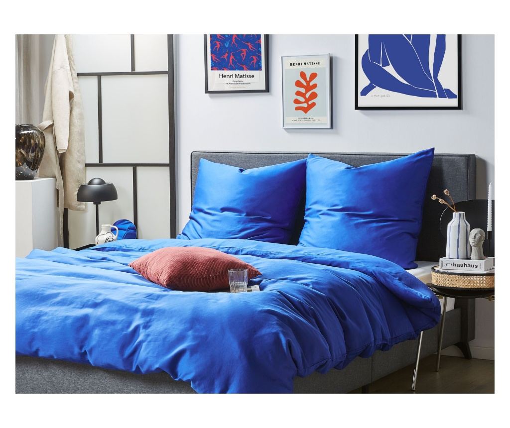 Paplanhuzat szett HARMONRIDGE Pamut szatén 155 x 220 cm Sötétkék - 1