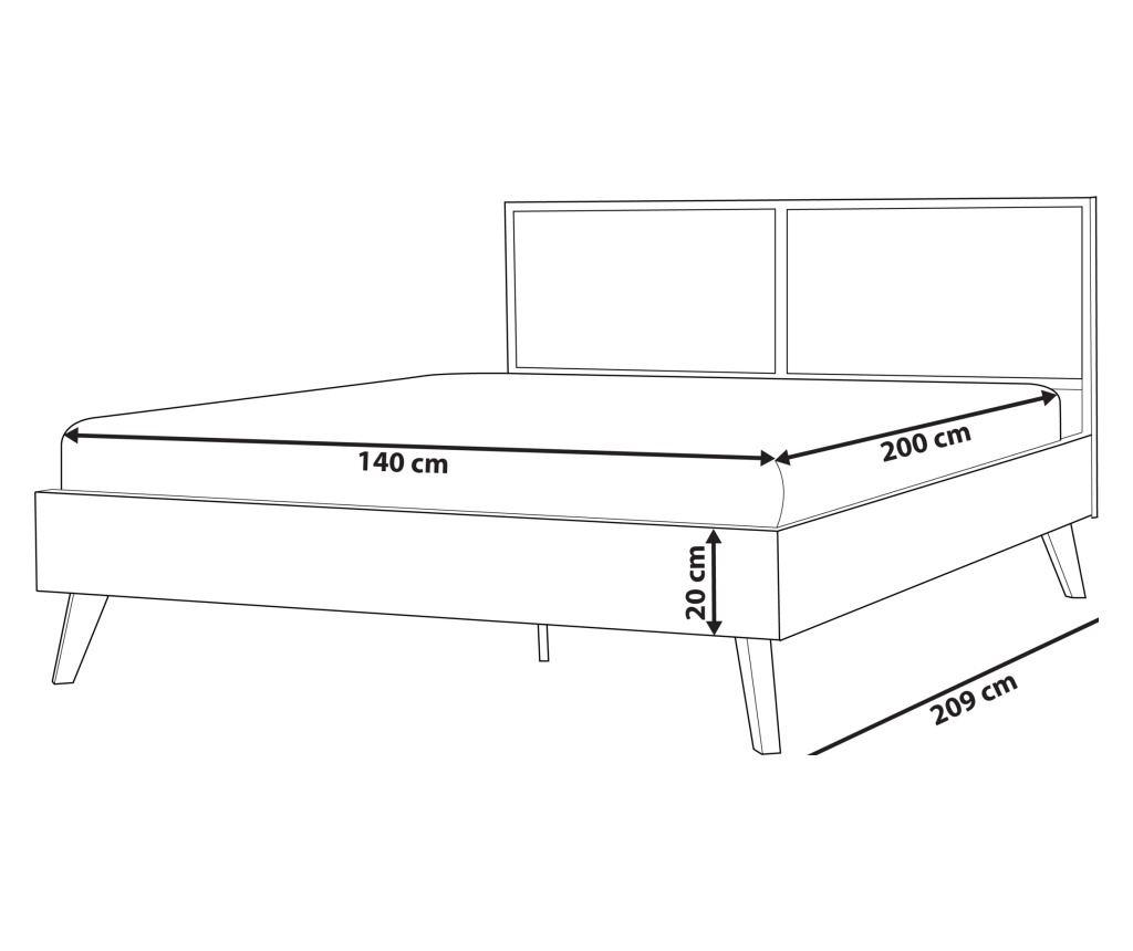 Ágy Rattan MONPAZIER 140 x 200 cm Világosbarna - 3