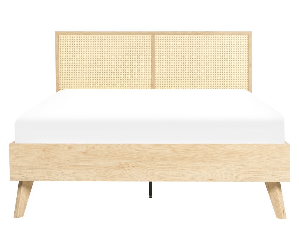 Ágy Rattan MONPAZIER 140 x 200 cm Világosbarna - 4