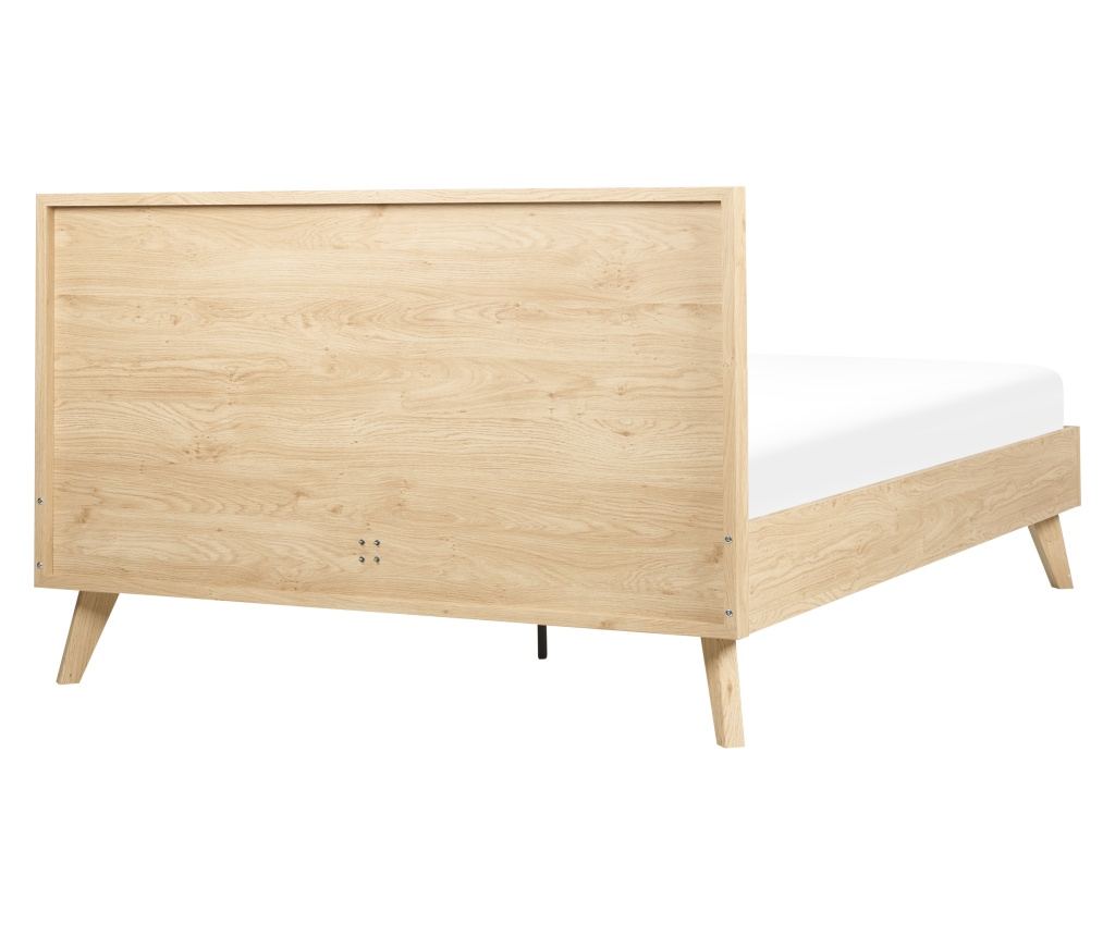 Ágy Rattan MONPAZIER 140 x 200 cm Világosbarna - 6