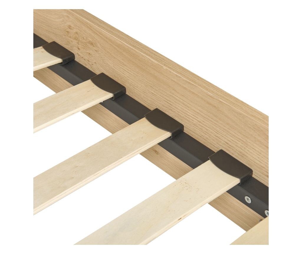 Ágy Rattan MONPAZIER 140 x 200 cm Világosbarna - 7