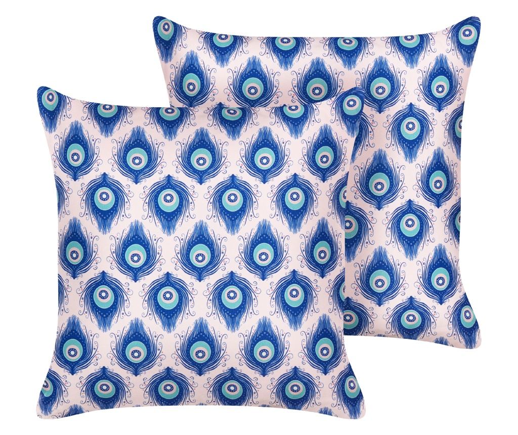 Kültéri díszpárna kétdarabos szettben CERIANA Állatmintás 45 x 45 cm Kék - 2
