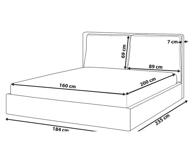BAJONNA Velvet Ottoman Bed Frame 160 x 200 cm Off-White