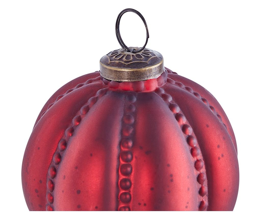 6 darabos karácsonyfadísz szett ARGENTIN Üveg Piros - 8