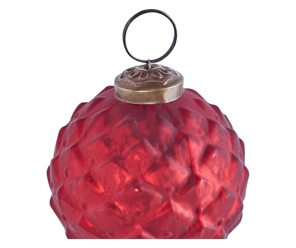 6 darabos karácsonyfadísz szett ARGENTIN Üveg Piros - 10