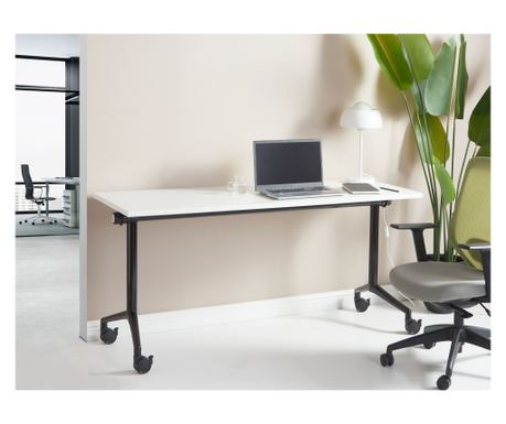 Birou pliabil CAVI Alb 160 cm 60 cm cu roți