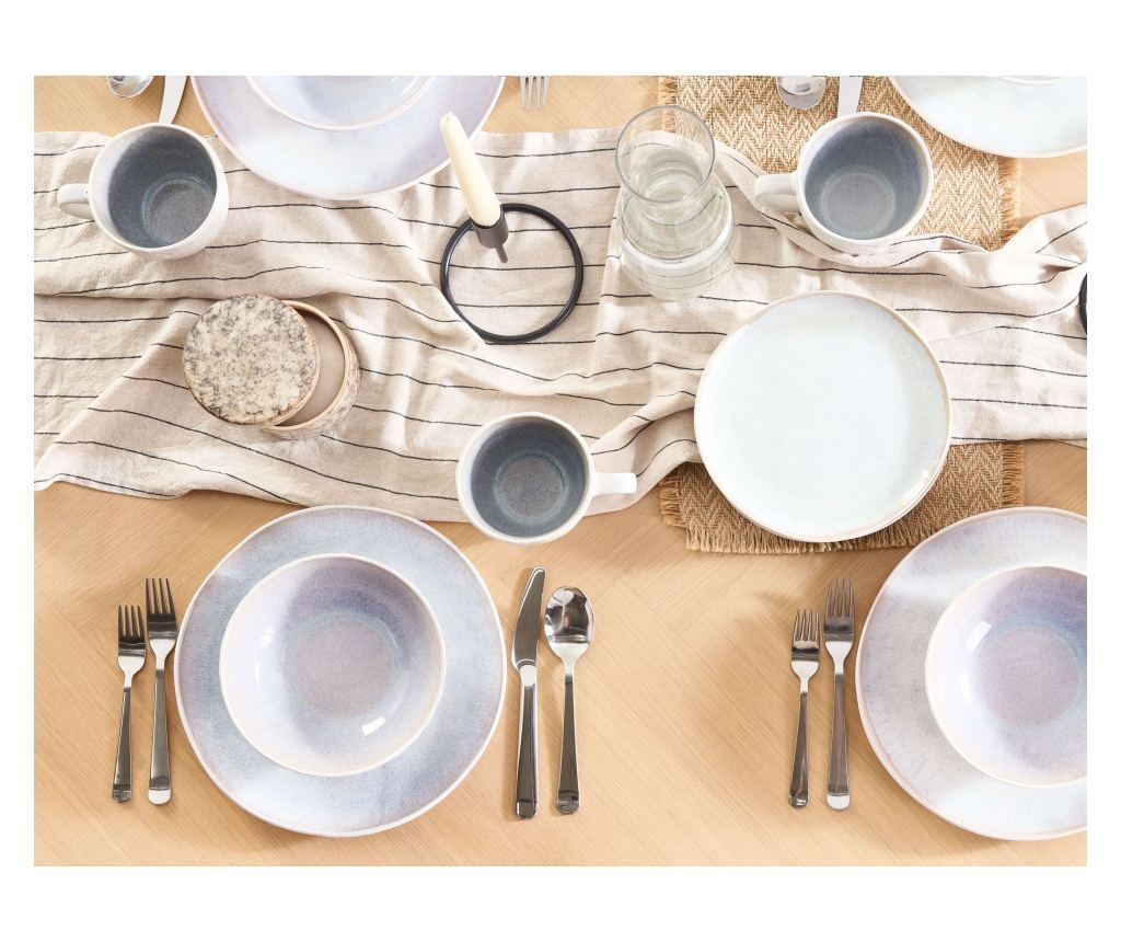 Négydarabos lapostányér szett SESAME Kőcserép Világosszürke - 1