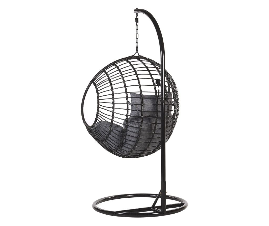Függőszék állványzattal ASPIO PE Rattan Fekete - 5