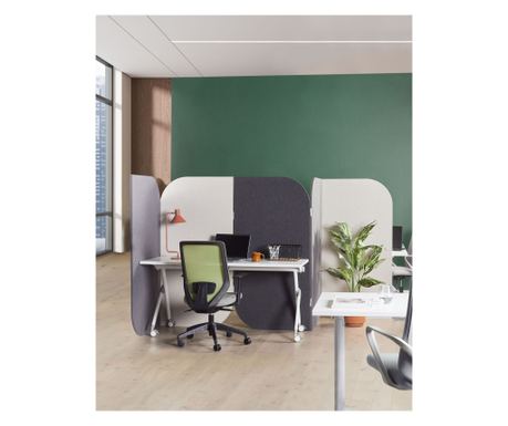 Paravan acustic cu 5 panouri SHADY Gri 400 cm 160 cm