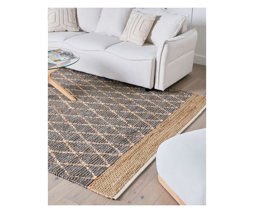 Szőnyeg TELLIKAYA Szürke 200 x 300 cm Juta zsákvászon - 1