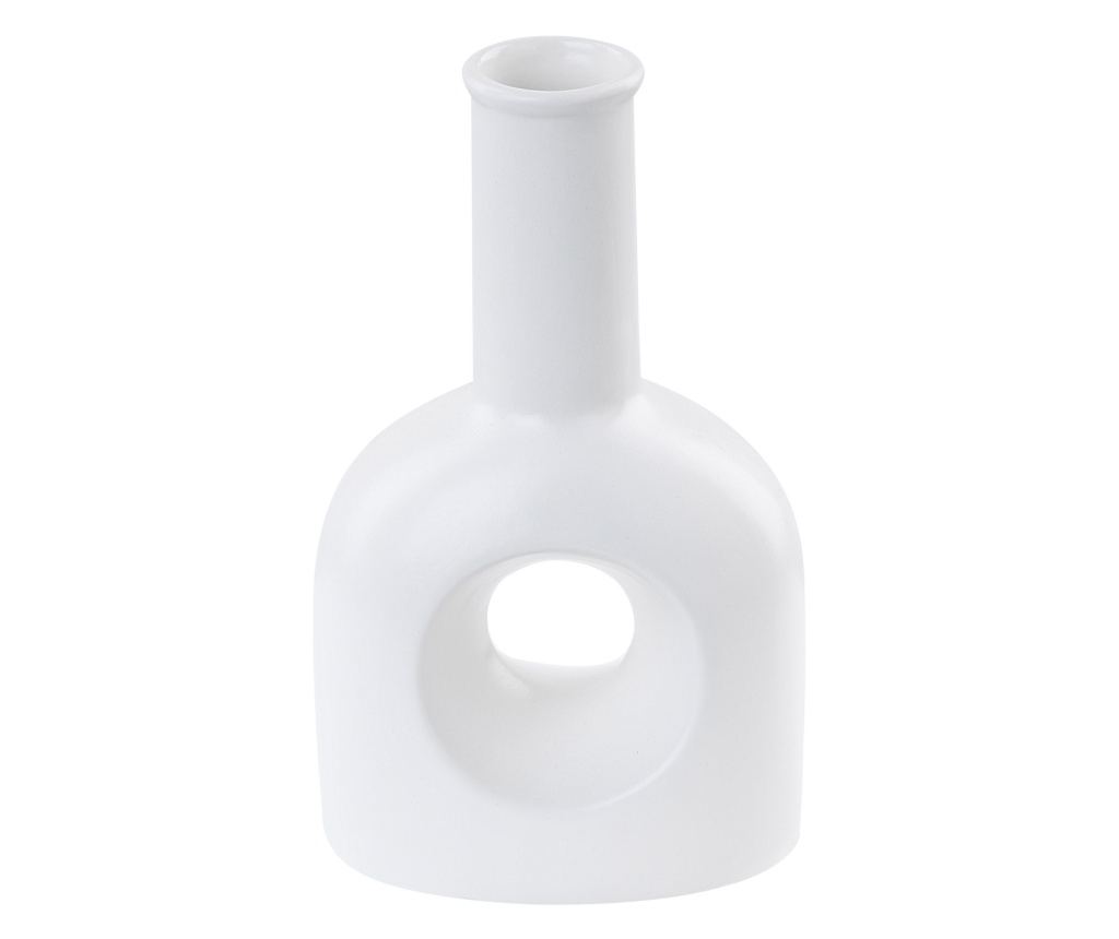 Virágtartó váza THEBES Kerámia 22 cm Fehér - 2