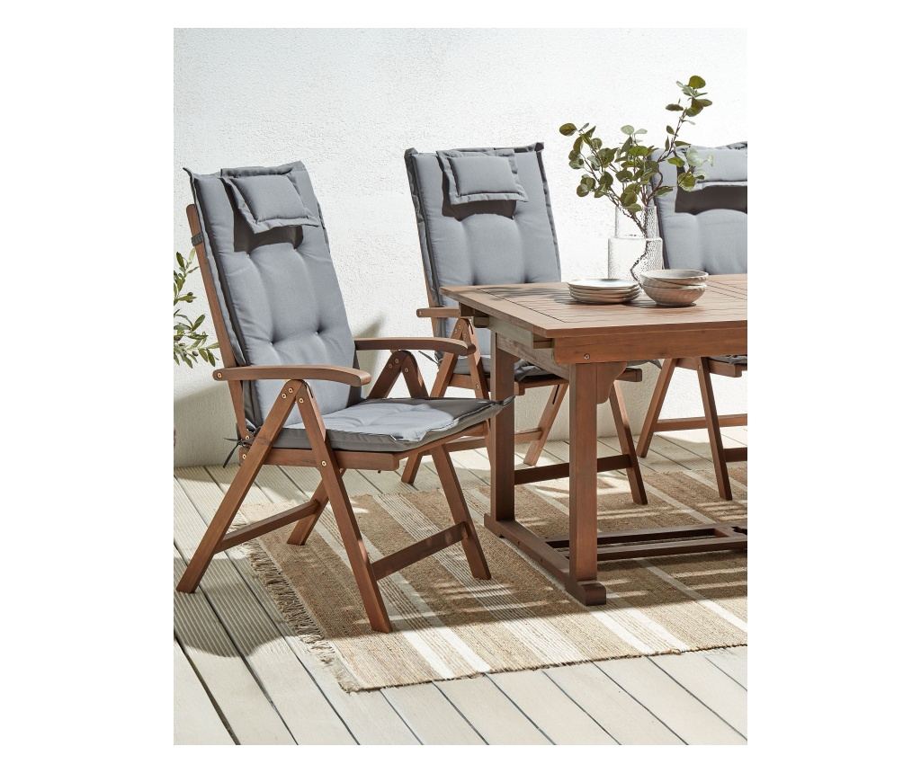 Hatdarabos székszett ülőpárnával AMANTEA Akácfa Szürke - 1