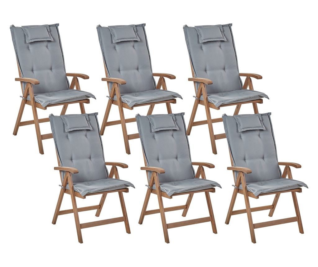 Hatdarabos székszett ülőpárnával AMANTEA Akácfa Szürke - 2