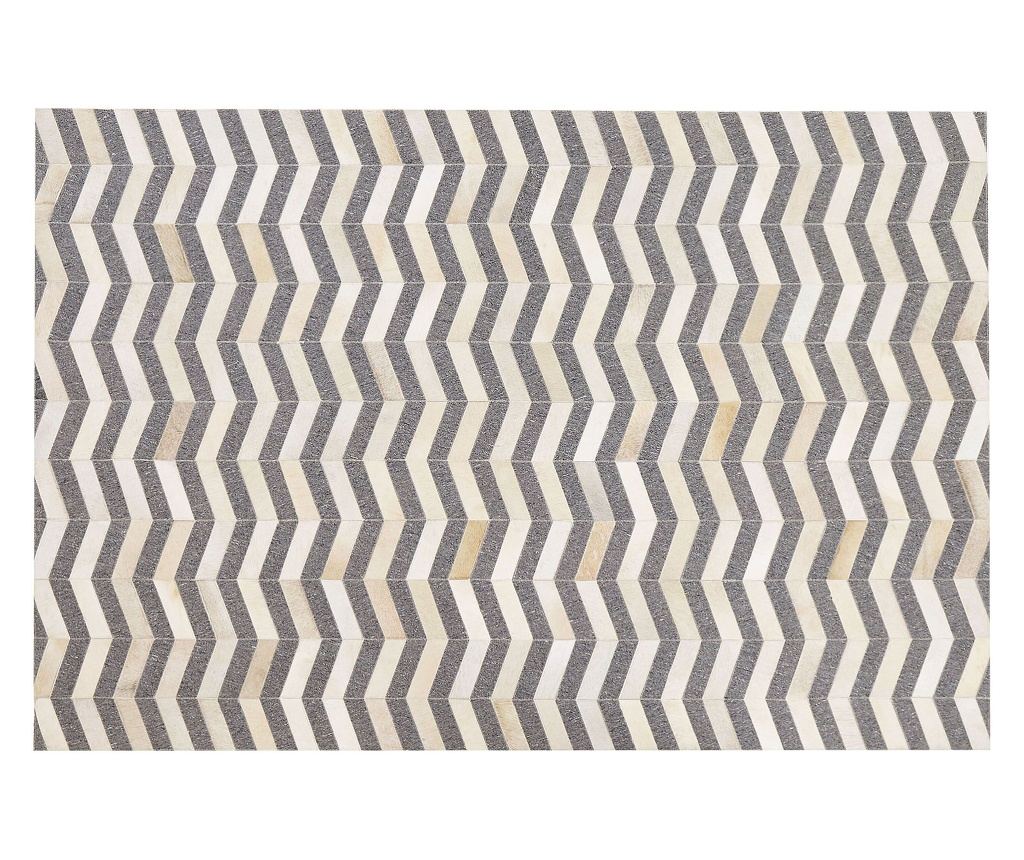 Szőnyeg BAGGOZE Sötétszürke 140 x 200 cm Bőr - 4