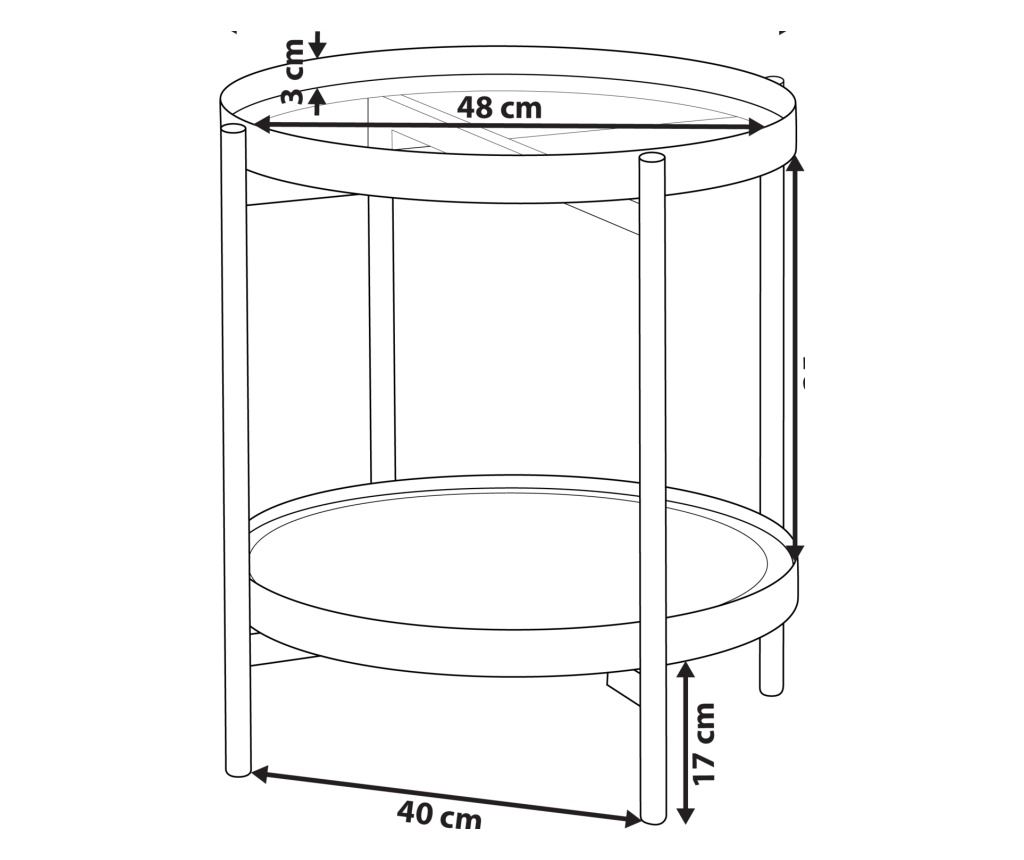 Kisasztal RENO Fém Fekete - 5