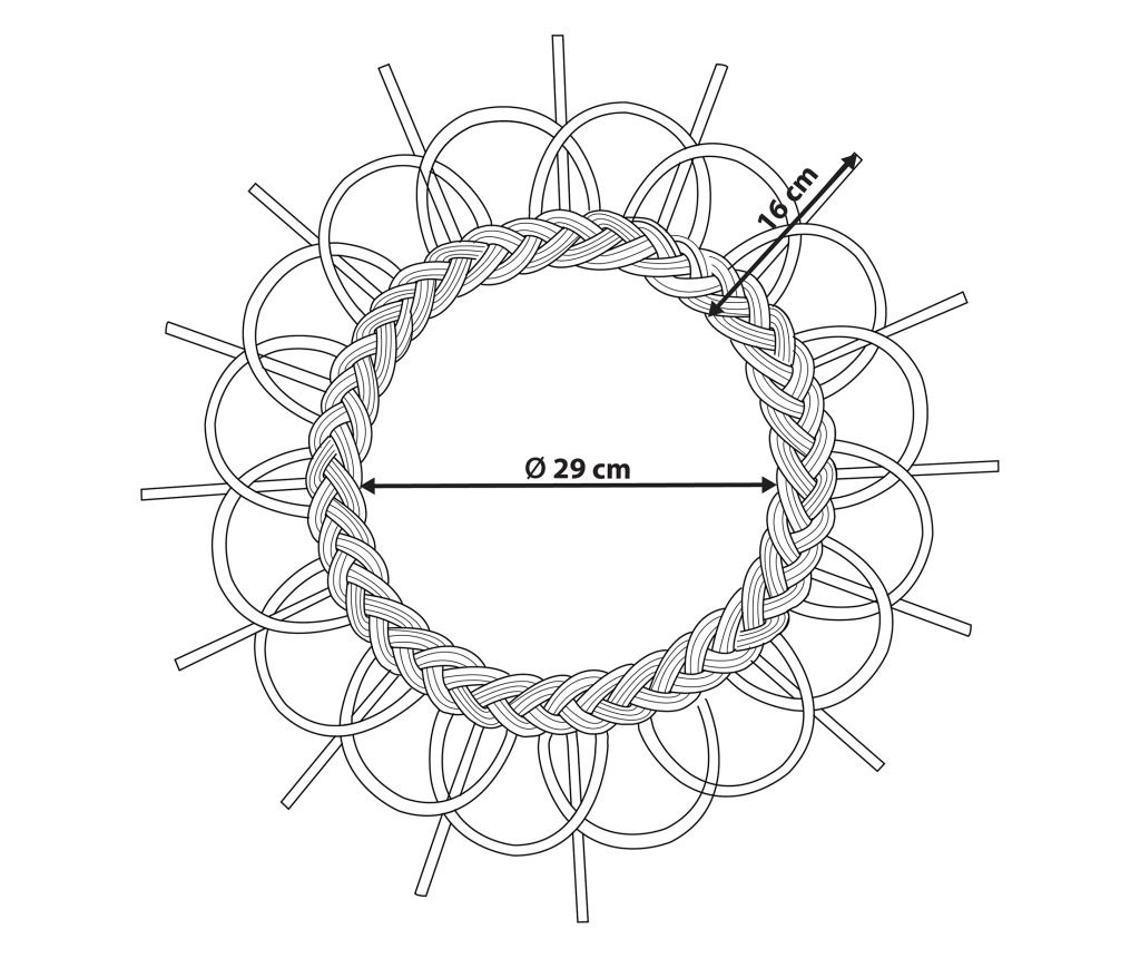 Falitükör TELAKIA 60 cm 60 cm Rattan Természetes - 3