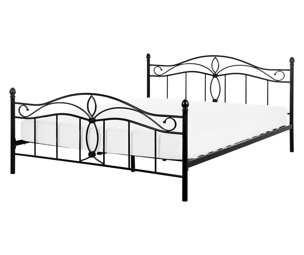 Ágy Fém ANTLIA 160 x 200 cm Fekete - 2