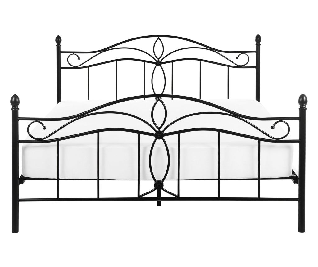 Ágy Fém ANTLIA 160 x 200 cm Fekete - 5