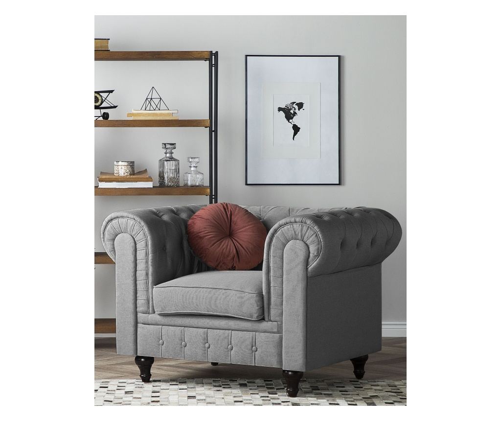 Fotel CHESTERFIELD Világosszürke - 1