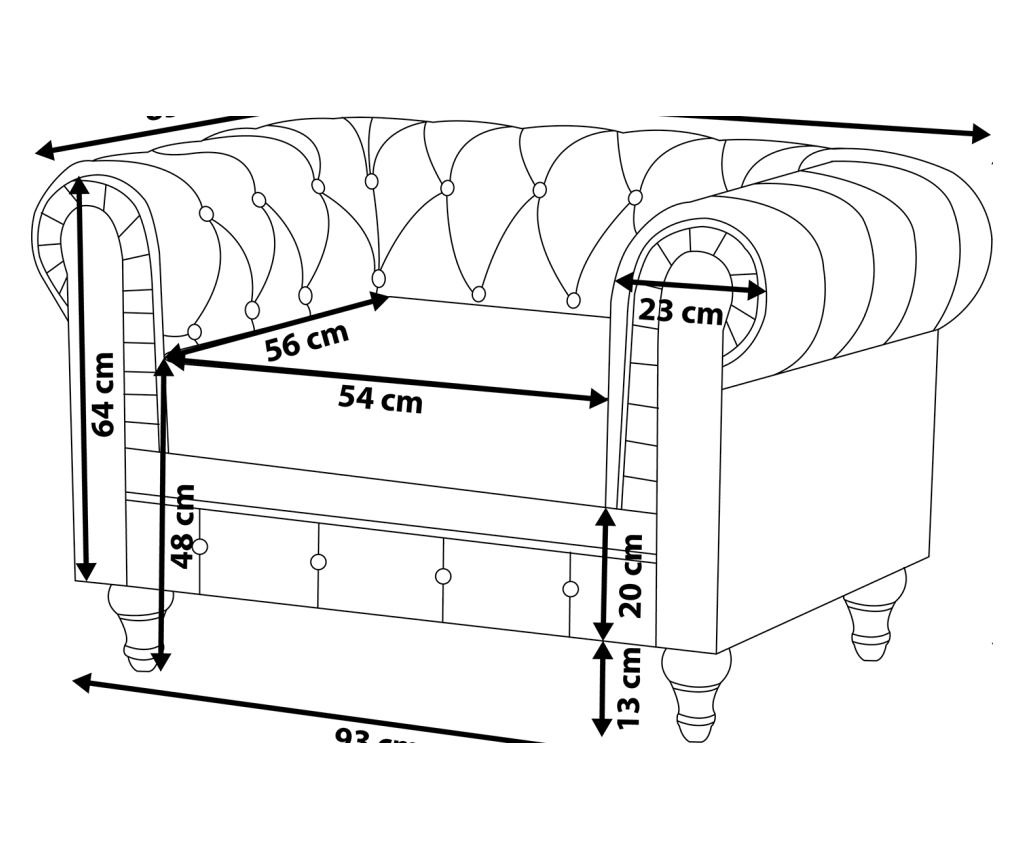 Fotel CHESTERFIELD Világosszürke - 3
