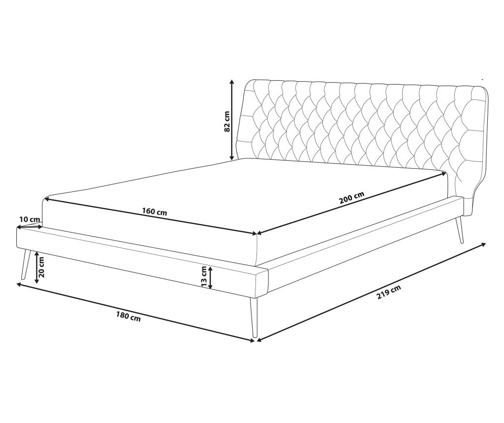 Ágy Műbőr ESSONNE 160 x 200 cm Bézs - 3