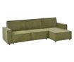 Sarok kanapéágy 3 személyes ROMEDAL II Sötétzöld Bal oldali thumbnail 4