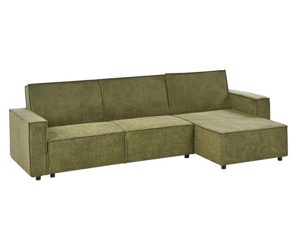 Sarok kanapéágy 3 személyes ROMEDAL II Sötétzöld Bal oldali - 4