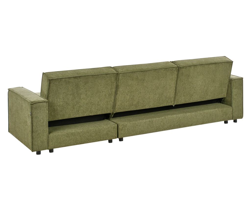 Sarok kanapéágy 3 személyes ROMEDAL II Sötétzöld Bal oldali - 5