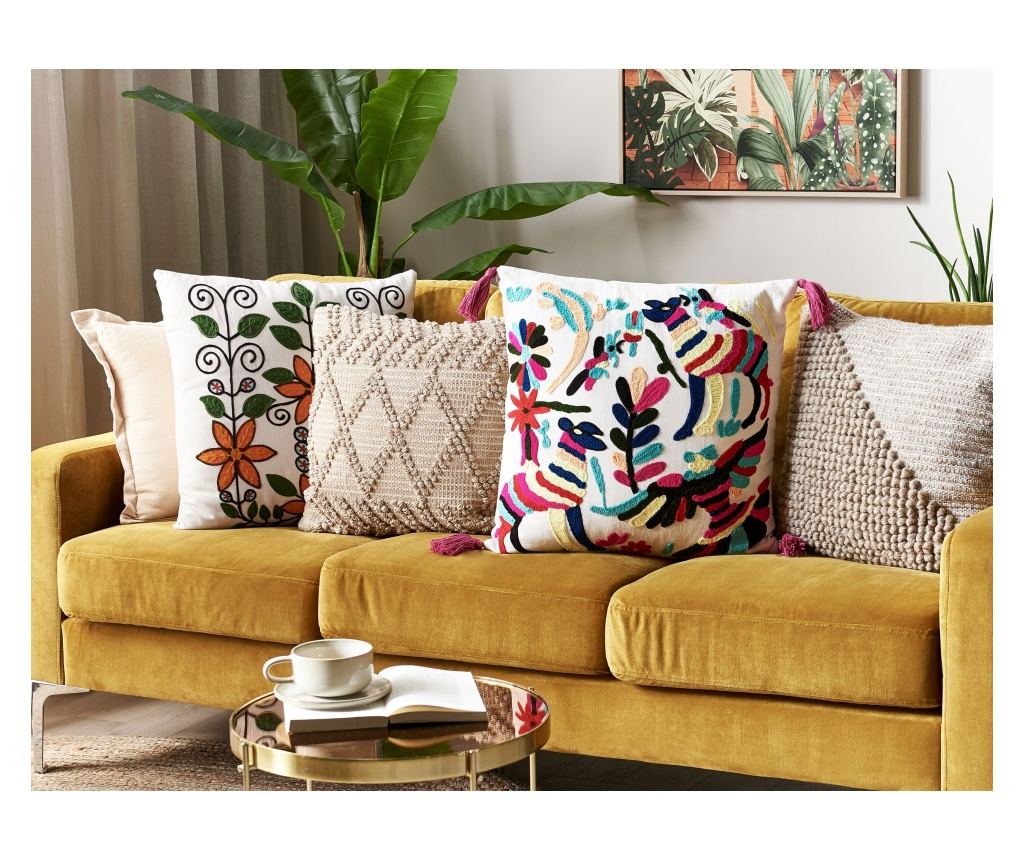 2 db díszpárna RAIGANJ Pamut 50 x 50 cm Színes Absztraktmintás - 1