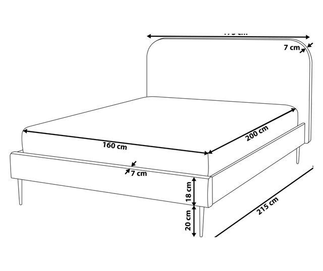 FLAYAT Velvet Bed with Slats 160 x 200 cm Light Beige