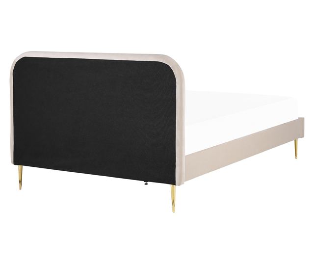 FLAYAT Velvet Bed with Slats 160 x 200 cm Light Beige