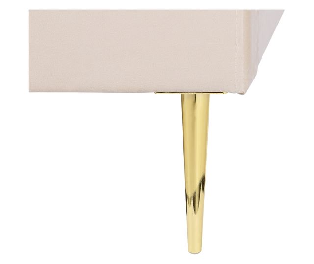 FLAYAT Velvet Bed with Slats 160 x 200 cm Light Beige