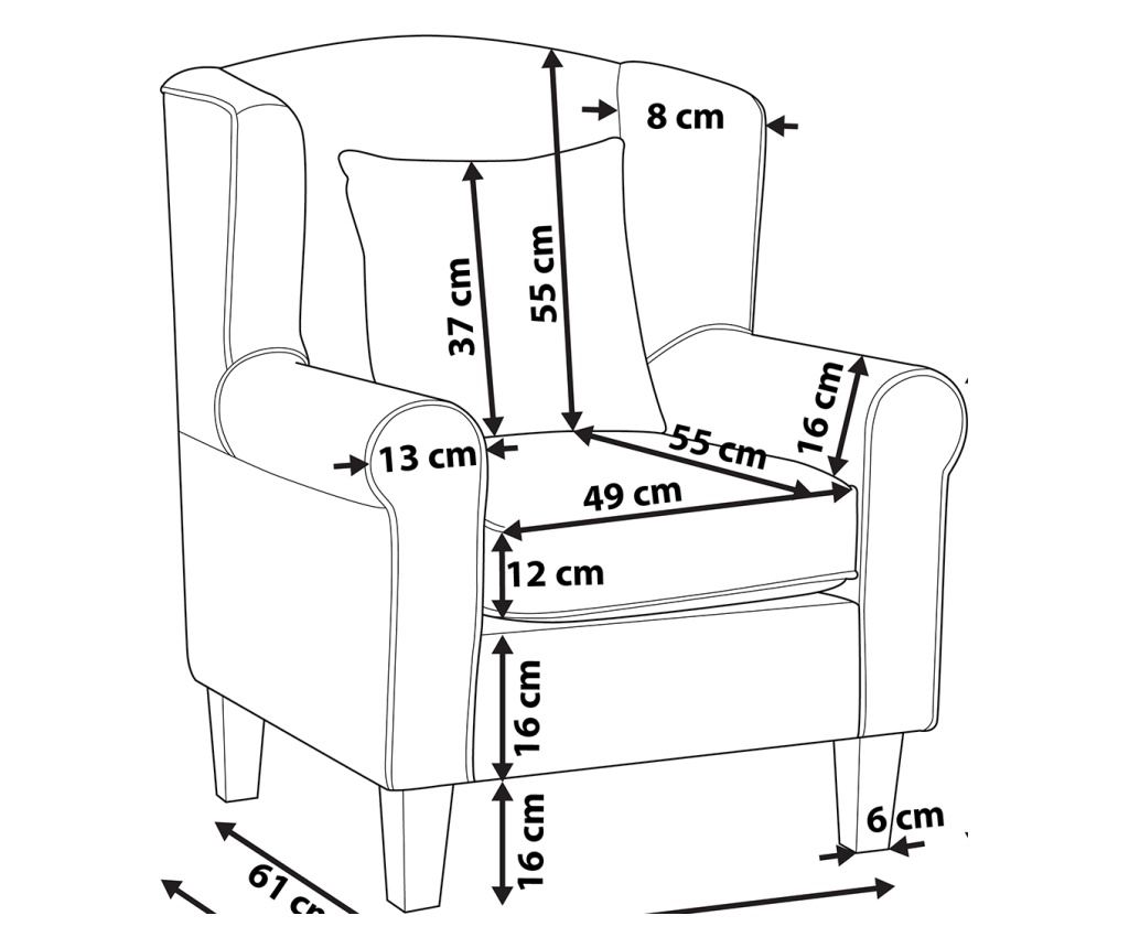 Szárnyas szék HAMAR Világosszürke - 3