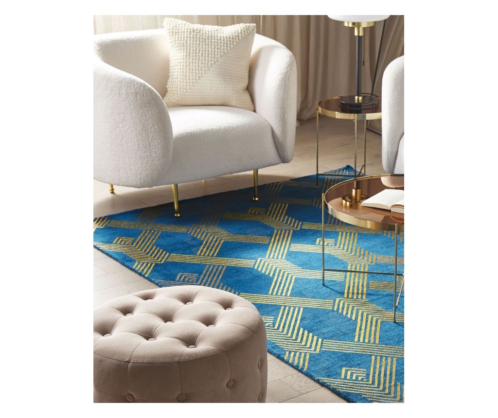 Szőnyeg VEKSE Kék 140 x 200 cm Viszkóz - 1