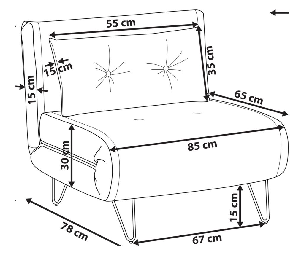Egyszemélyes kanapéágy VESTFOLD Narancssárga - 3