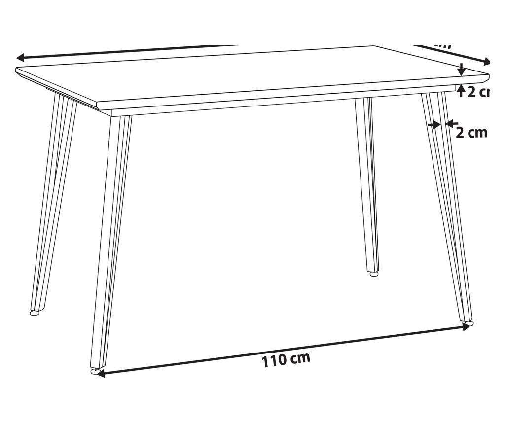 Étkezőasztal GREYTON Fehér 70 cm 120 cm - 3