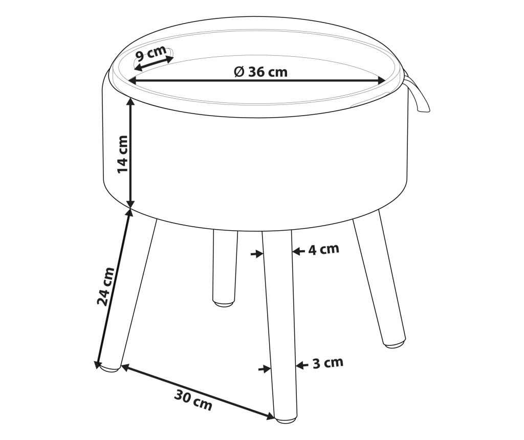 Tárolós ülőke NEELY Bársony Tengerészkék - 3